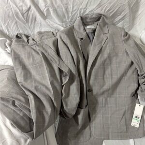 Calvin Klein Light Gray Plaid womens Suit